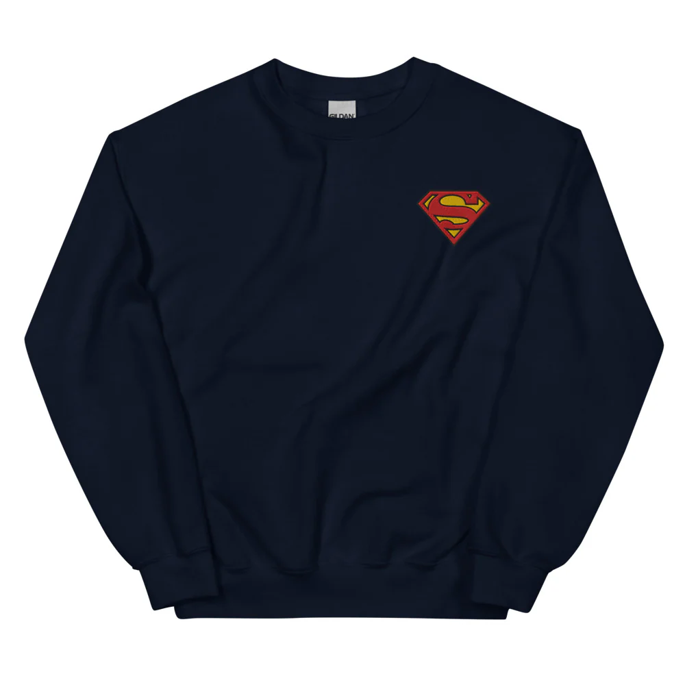 SUPERMAN Logo S-Shield Embroidered Crewneck Sweatshirt - Image 3